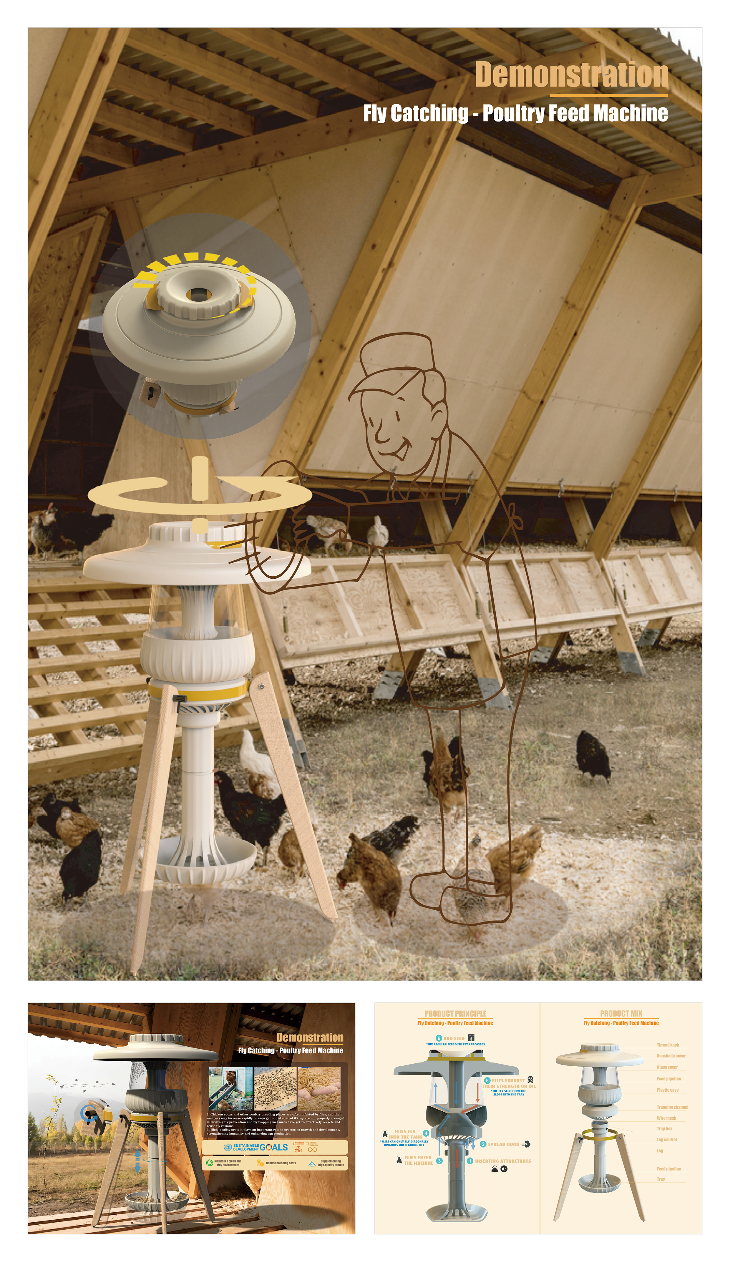 能捕蠅的家禽飼喂器 poster 2